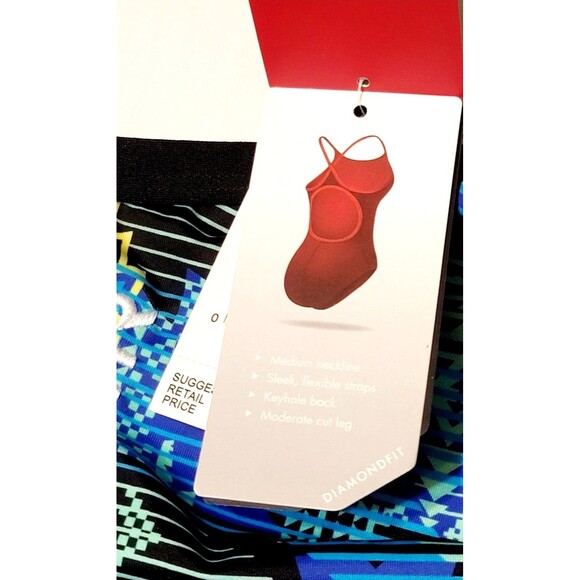 TYR Female Size 30 Azoic Diamondfit Durafast 1pc Swimsuit WDDAZ7A Lined Blue $60 - Picture 15 of 16